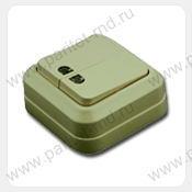 ALFA Kamelya (крем) выключатель 2-клавишный открытой проводки инд