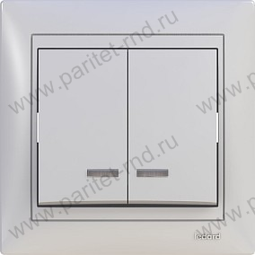 Powerman LEDARD (бел) выкл 2-клавишный c посветкой <10/120>
