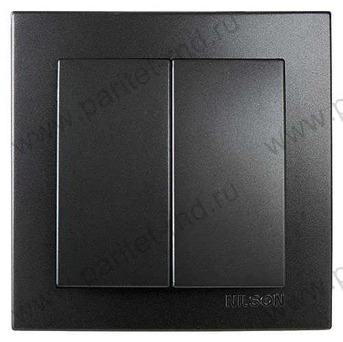 Nilson (черный)  Выключатель 2-клавишный 24003-16 (10/100)