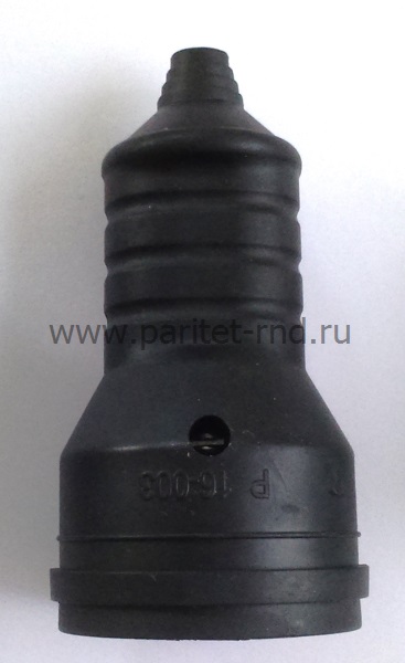 Розетка (штепсель) черная прямая каучук З/К  Р16-003
